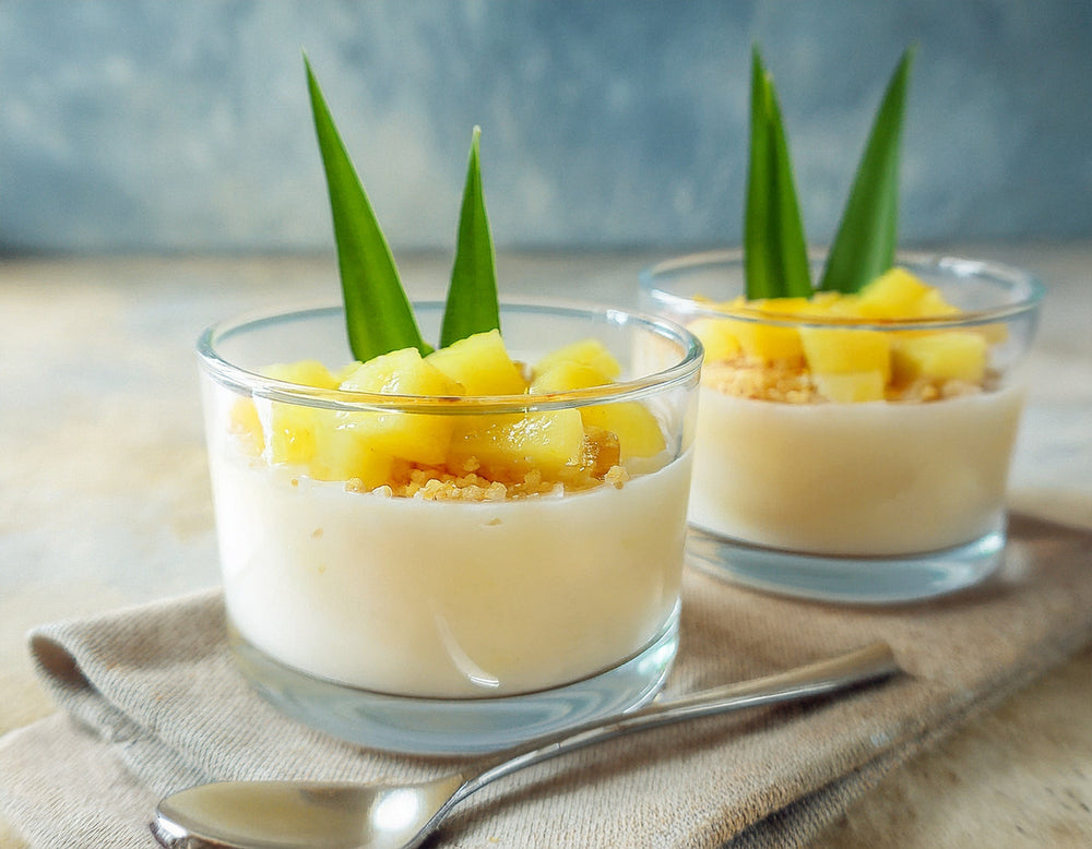Pineapple-coconut panna cotta