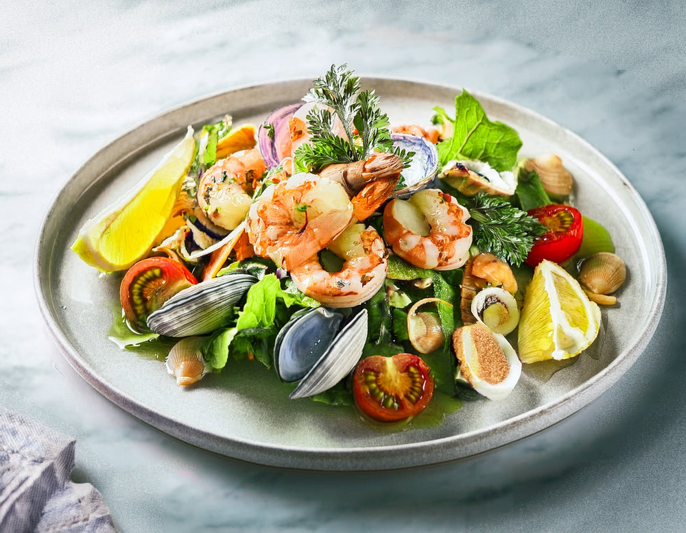 Zeevruchtensalade met citrusdressing