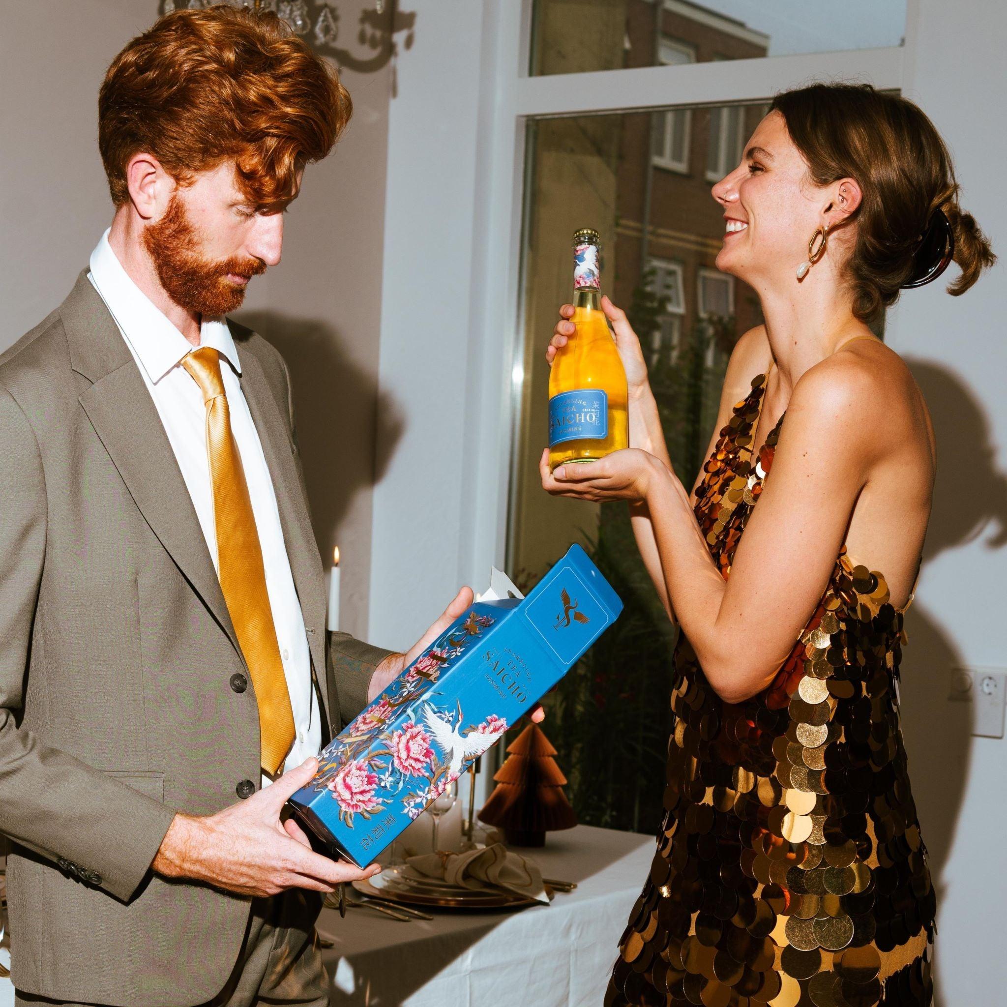 Sparkling tea van Saicho Jasmine, een ideaal geschenk