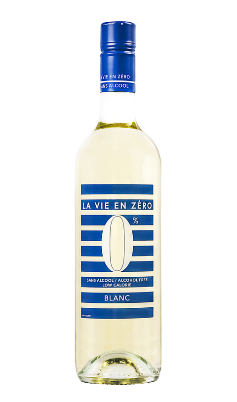 Packshot alcoholvrije witte wijn van La Vie en Zero