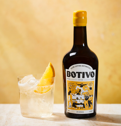 Mocktail met alcoholvrij aperitief van Botivo