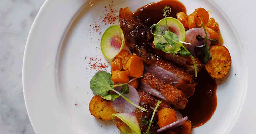 Roast duck breast with fig sauce