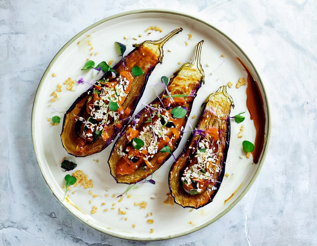 Geroosterde Aubergine met Miso-Glazuur