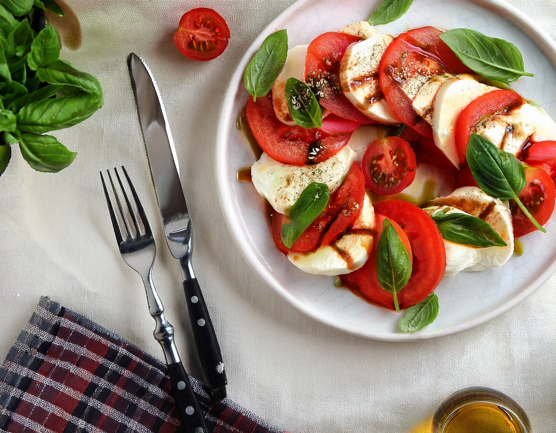 Caprese salade met balsamico glazuur Ⓥ