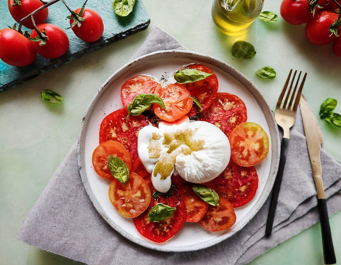 Salade met tomaat en burrata