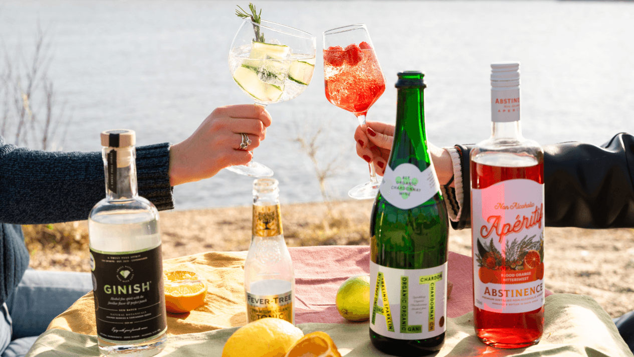 Picknick aan het water met alcoholvrije gin, apéritief en sparkling tea in de lente | World of NIX