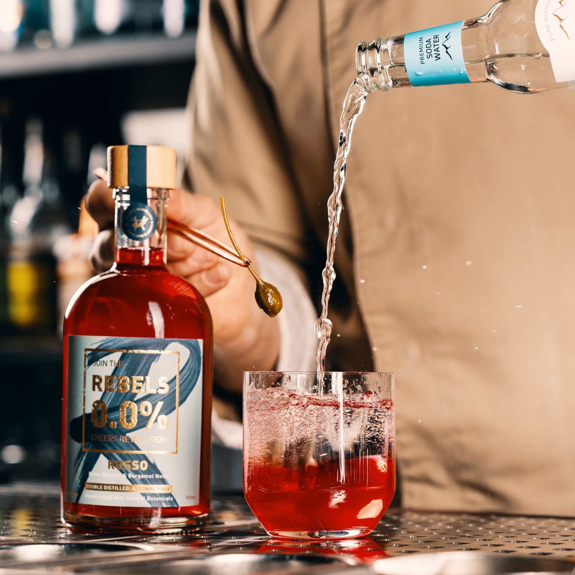 Alcoholvrije cocktail met de Rebels 0.0% Rosso