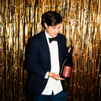 Feestelijke fles van Acala sparkling tea winter