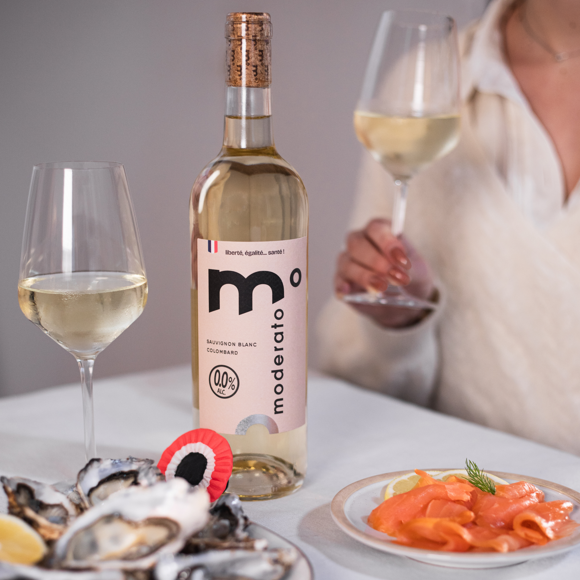 Alcoholvrije witte wijn van Moderato