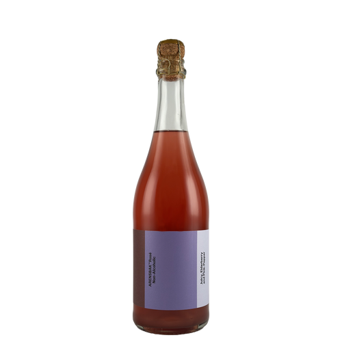 Fles alcoholvrije rosé mousserende wijn met paarse label, World of Nix webshop