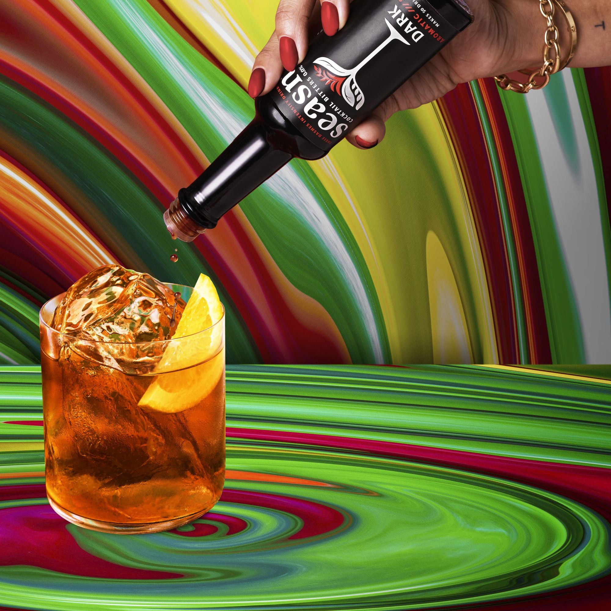 Alcoholvrije Old Fashioned met Seasn Dark