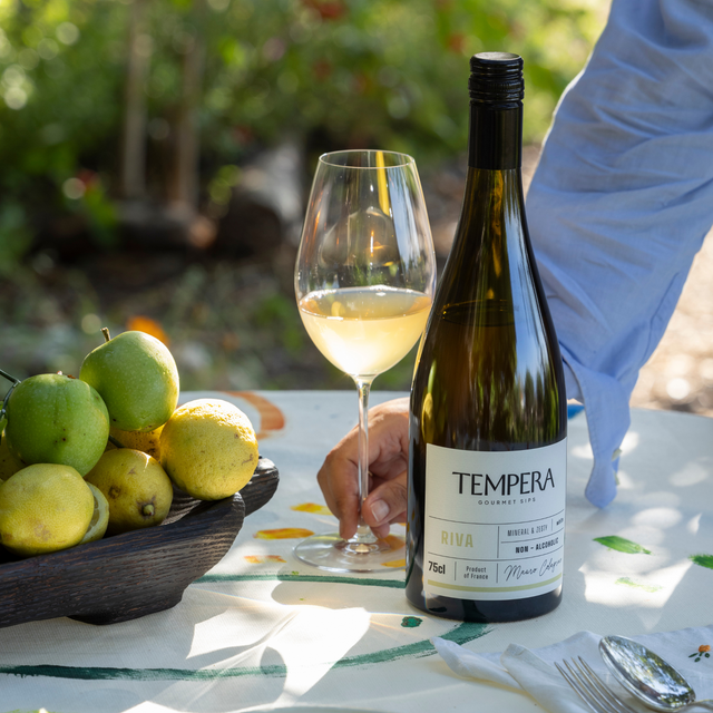 alcoholvrije witte wijn alternatief van Tempera Riva