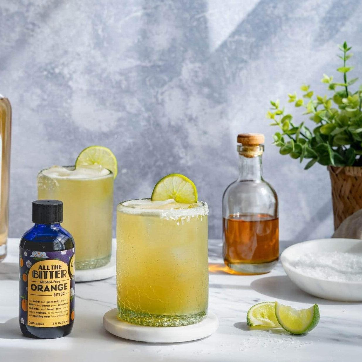 Orange bitter gebruikt voor een Margarita mocktail