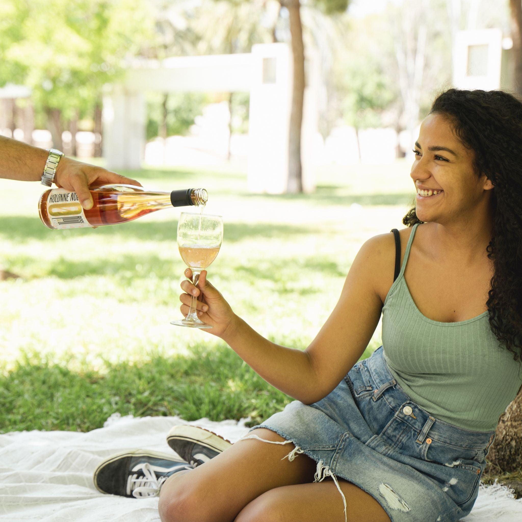Genieten van een alcoholvrije rosé van Kolonne Null