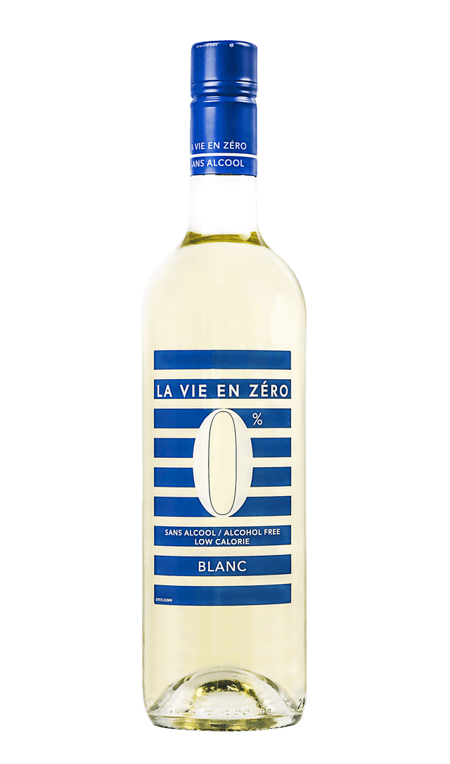 Packshot alcoholvrije witte wijn van La Vie en Zero