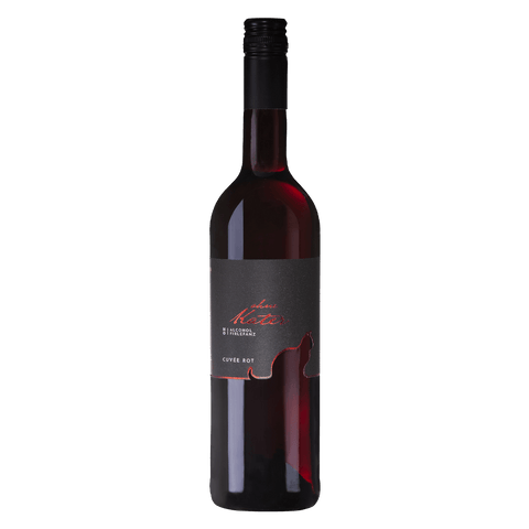 Packshot van de alcoholvrije rode wijn Ohne kater Cuvee Rot.
