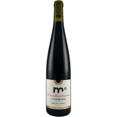 Packshot van de alcoholvrije rode wijn van Moderato