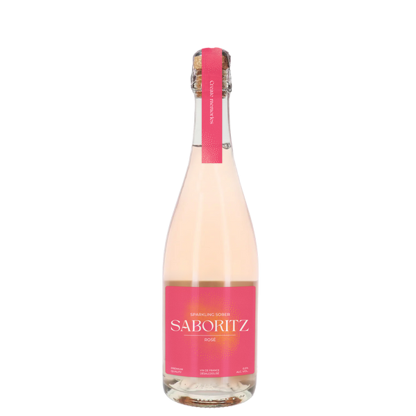 Alcoholvrije sparkling rosé van Saboritz